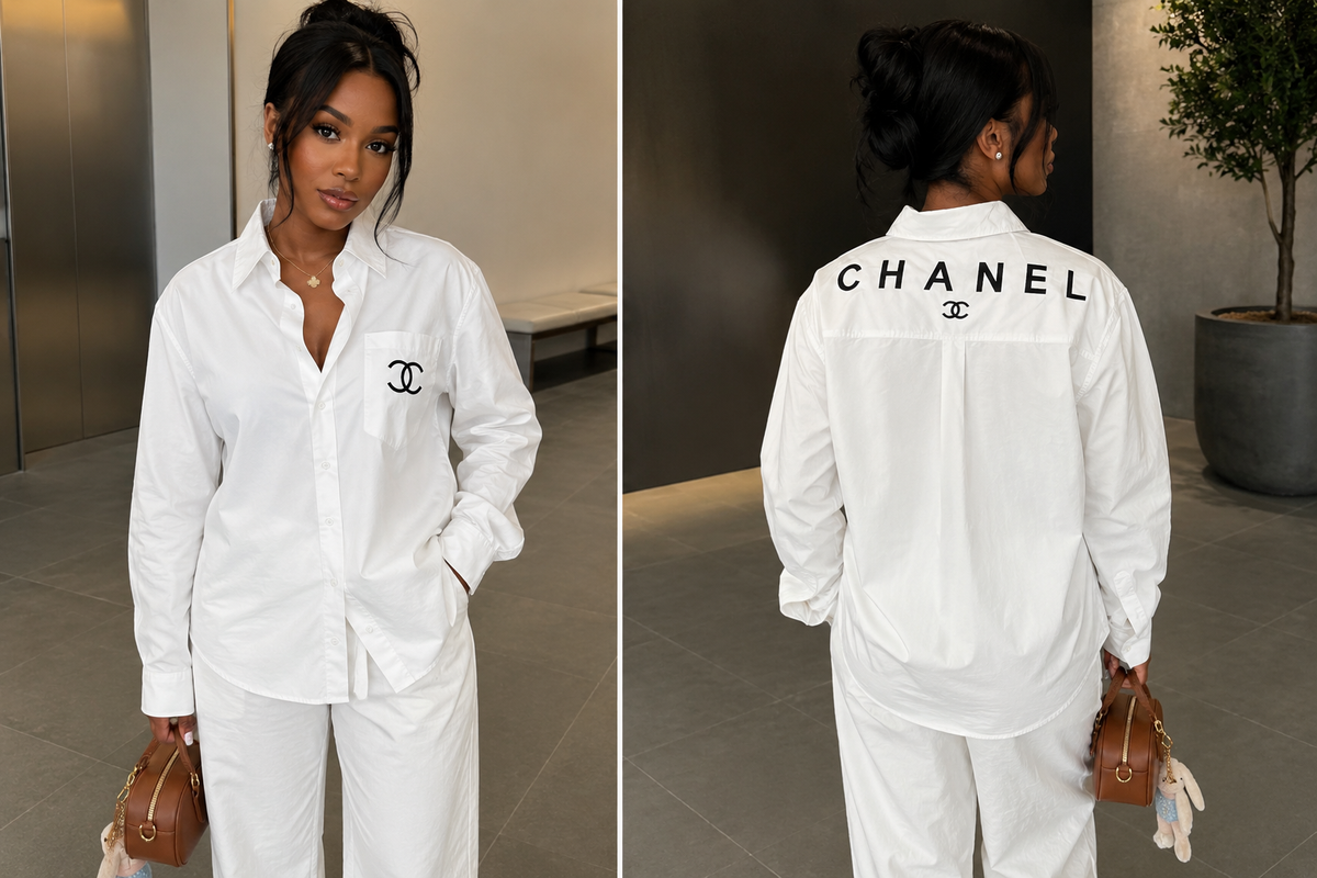White Chanel Collar Blouse