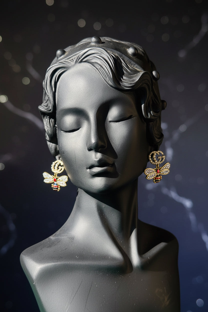 Butterfly GiGi Gold & Pearls Stud Earings