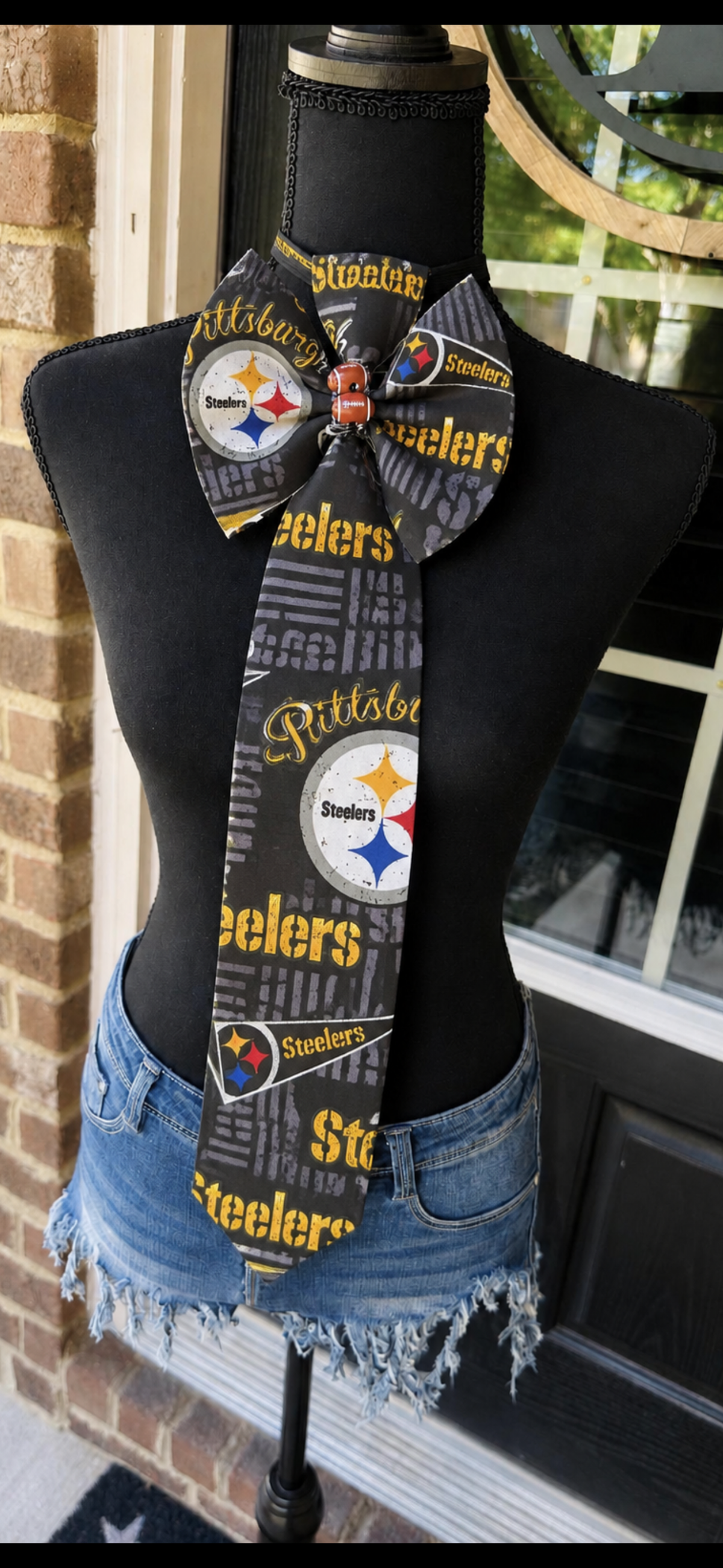 Pittsburgh Steelers Cotton & Denim Bowtie Necktie