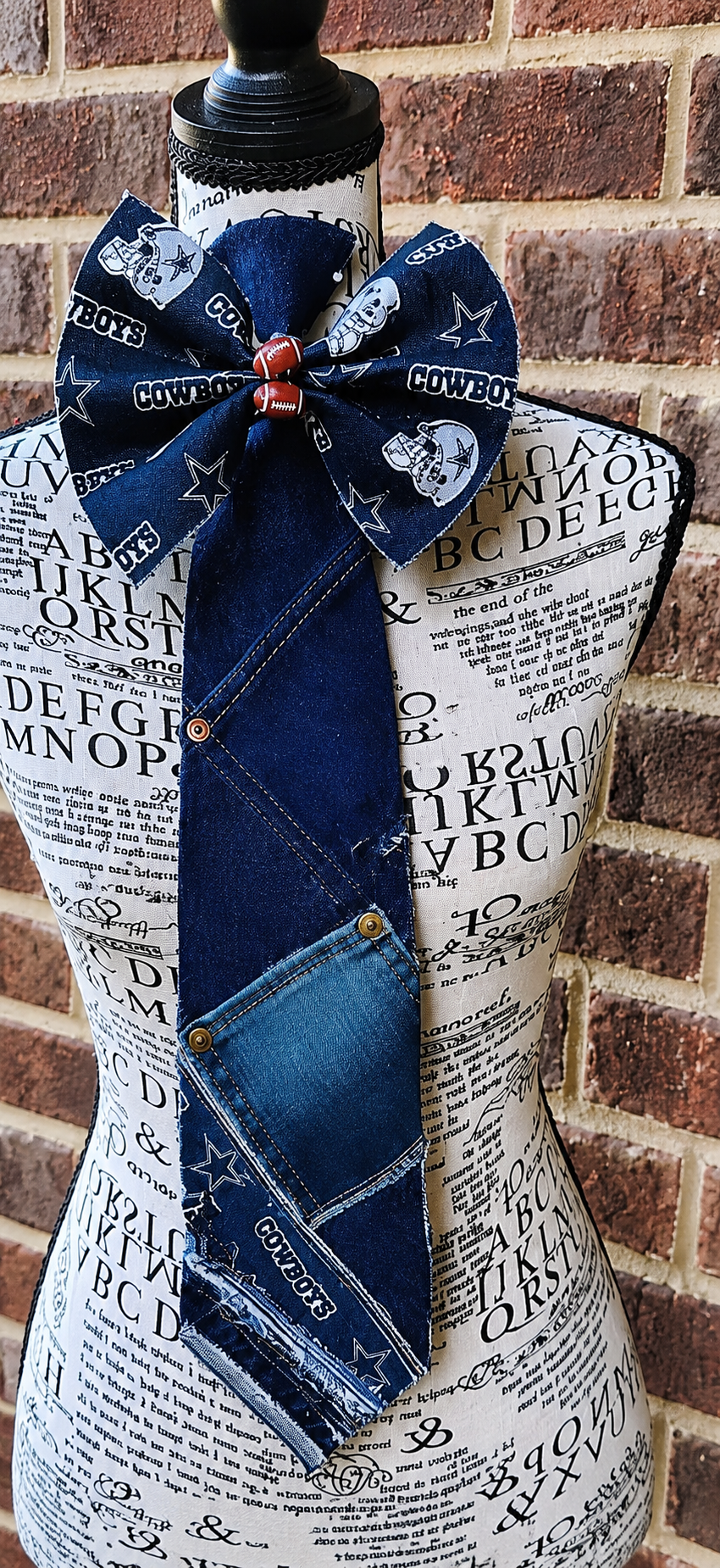 Freestyle Dallas Cowboys Distressed Denim Bowtie Necktie