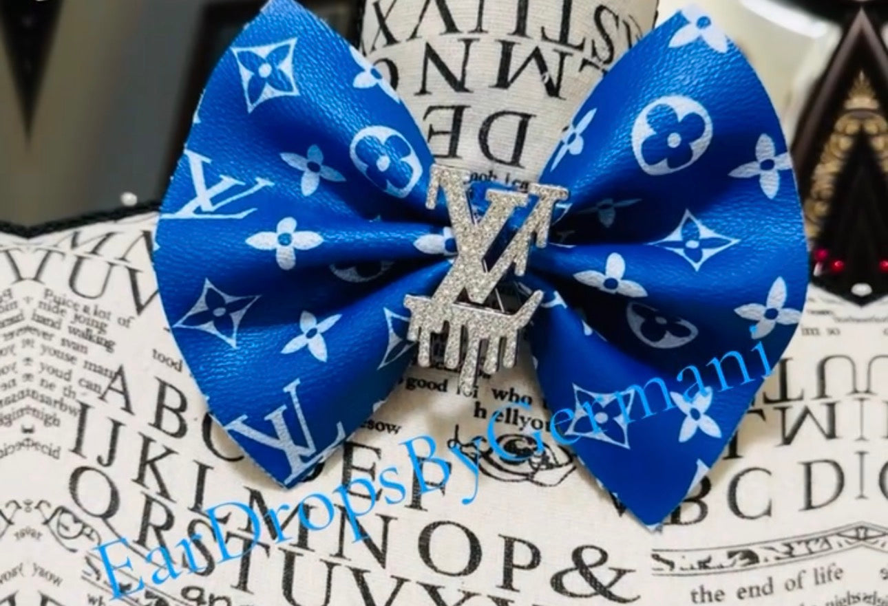 Royal Blue L’Vee Leather & Denim Bowtie