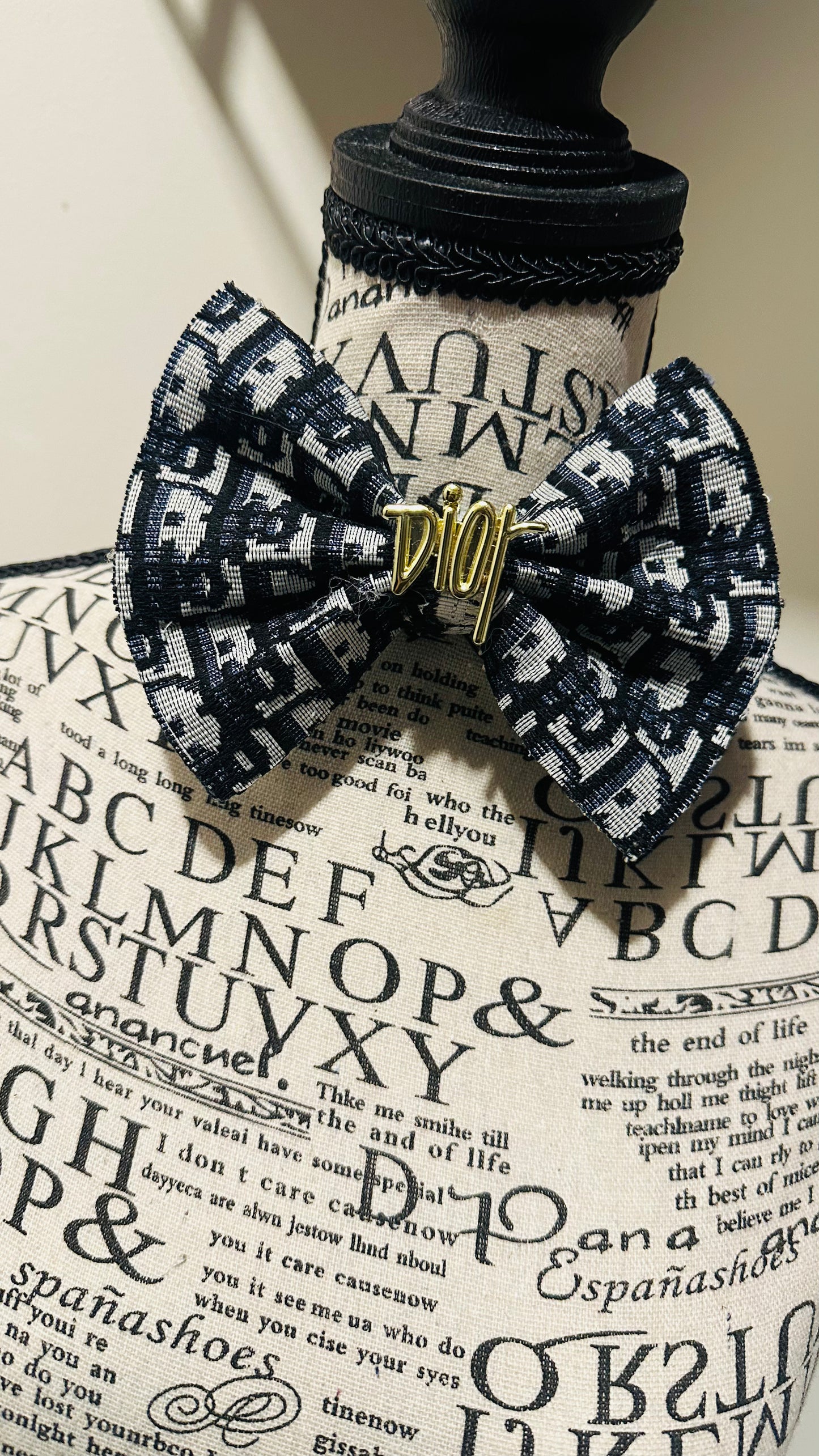 Blue Black White Diora Fashion Bowtie