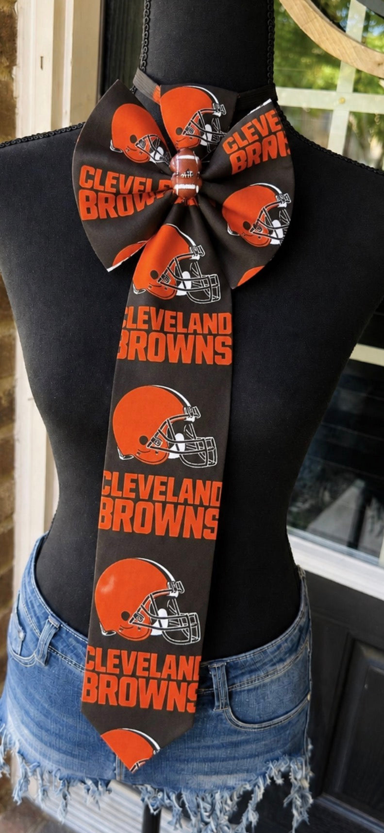 Cleveland Browns Cotton & Denim Bowtie Necktie