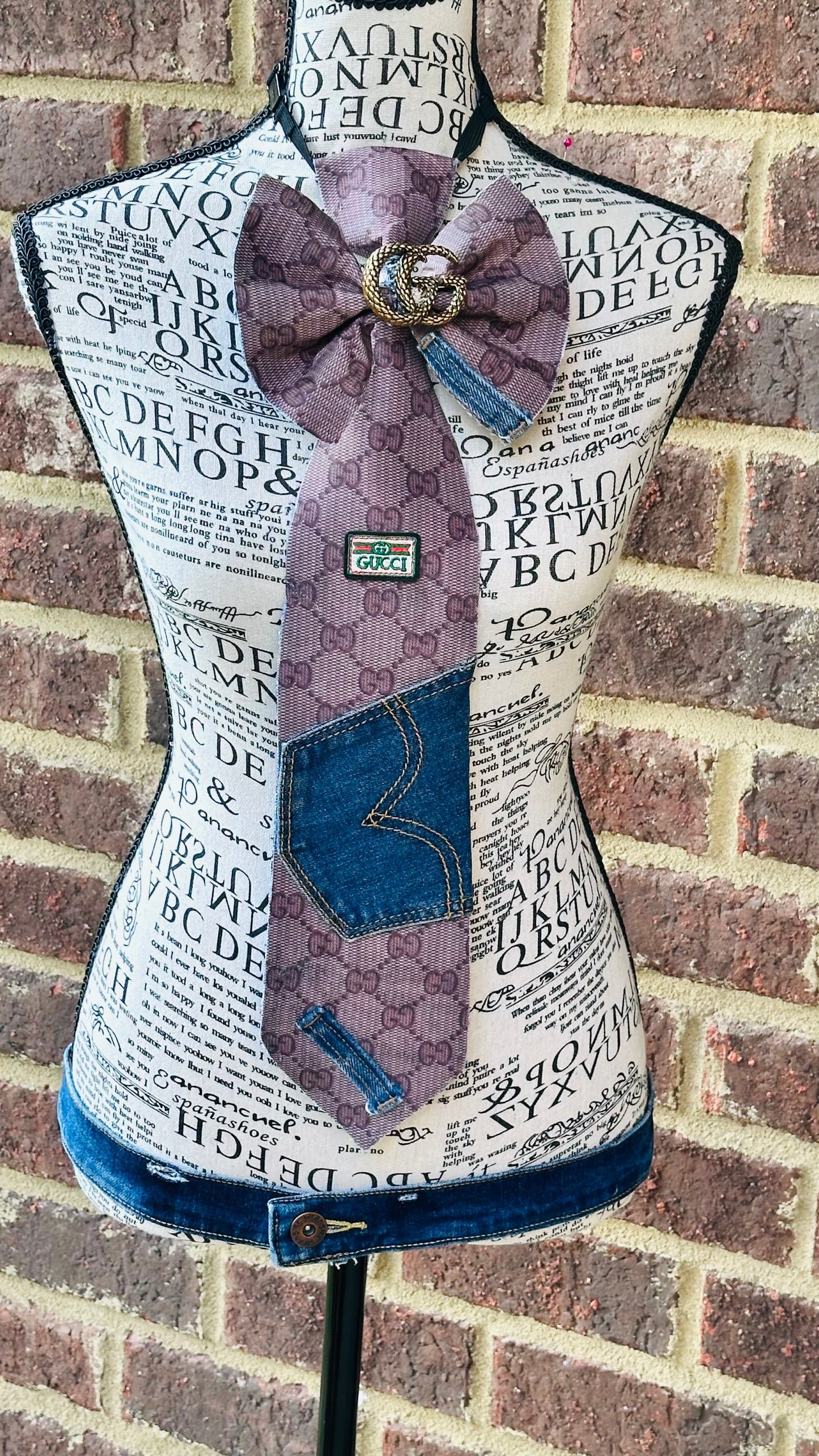 GiGi Brown & Denim Bowtie Necktie