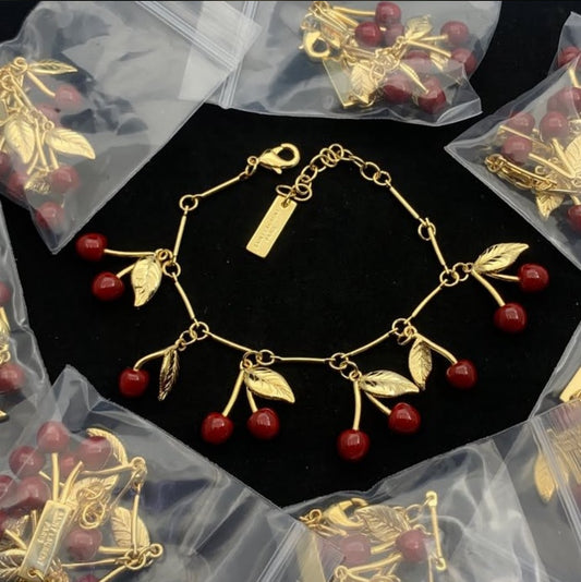 Gold Cherries Bracelet