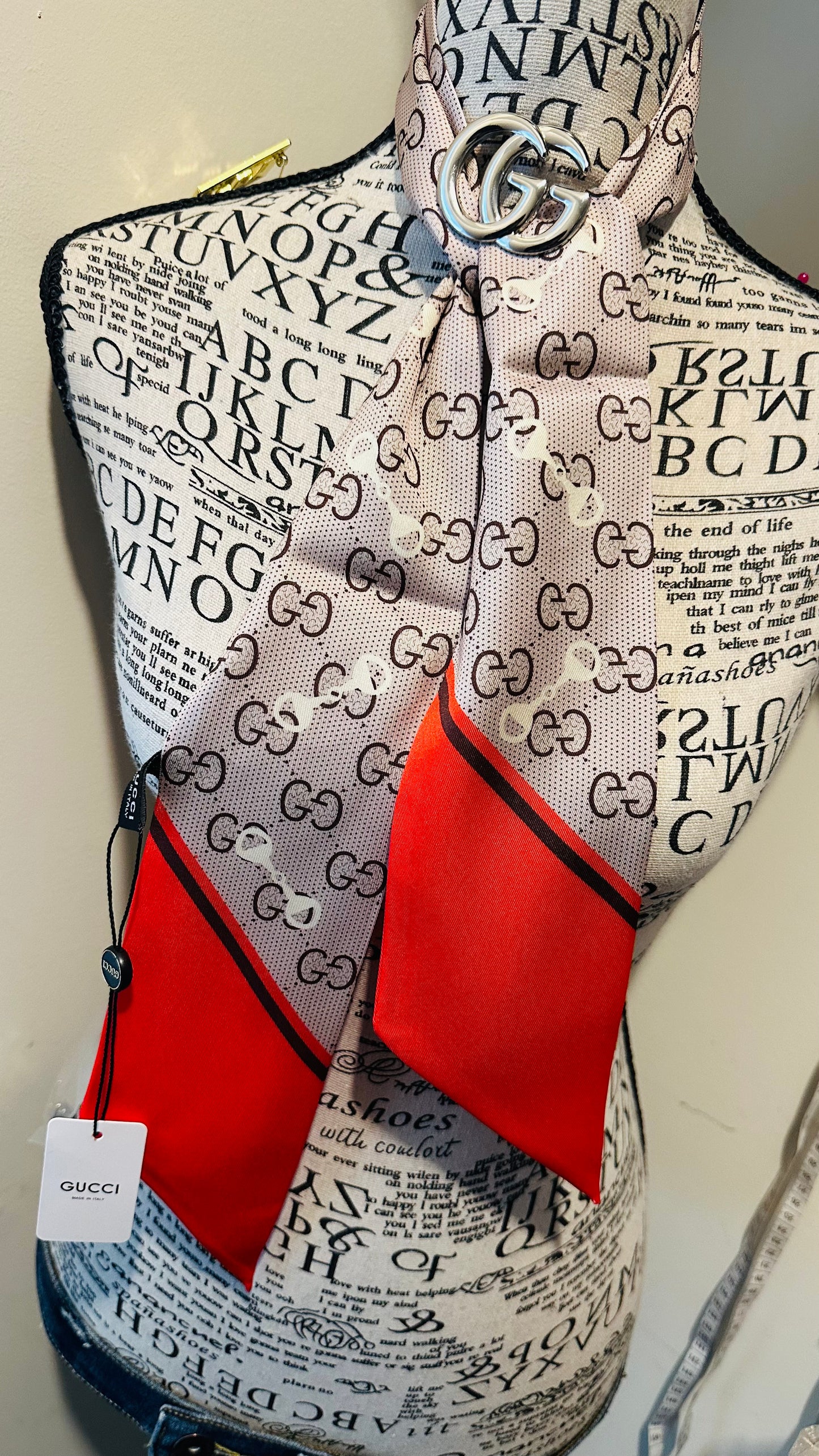 Red & Brown GiGi Silk Scarf