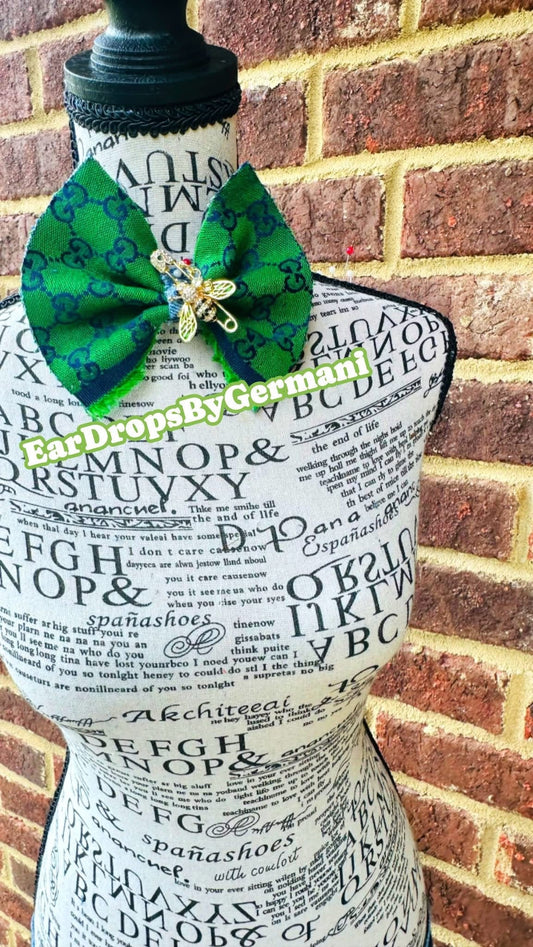 Money Green Bowtie with brooch