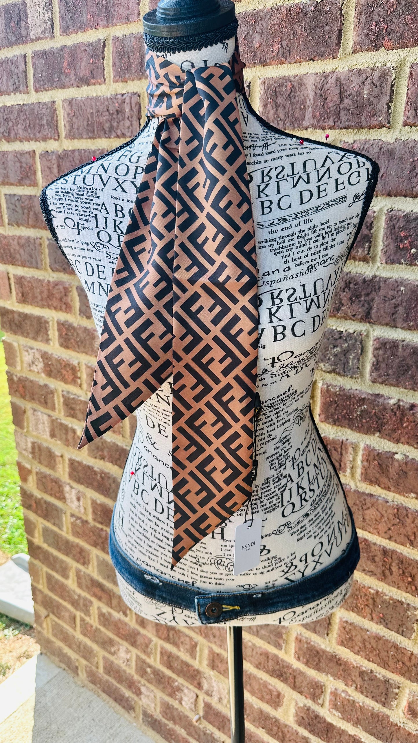 Dark & Light Brown Silk Scarf ￼