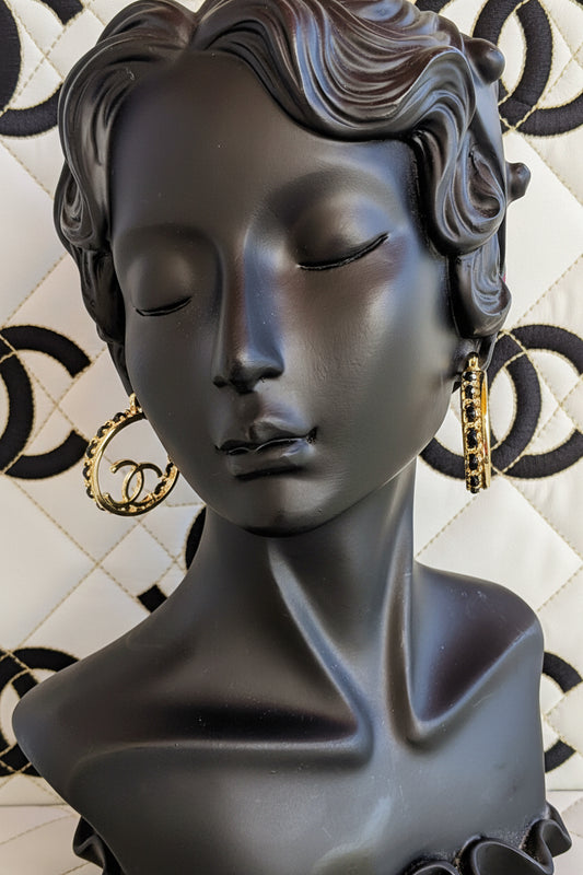 CiCi Black & Gold Fashion Hoops