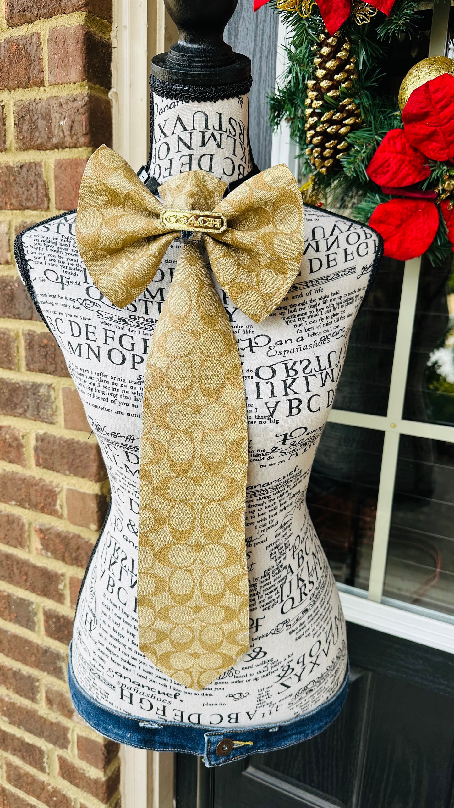 Light Brown Leather Coachella Bowtie Necktie