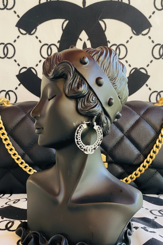 Black & Silver CiCi Hoops