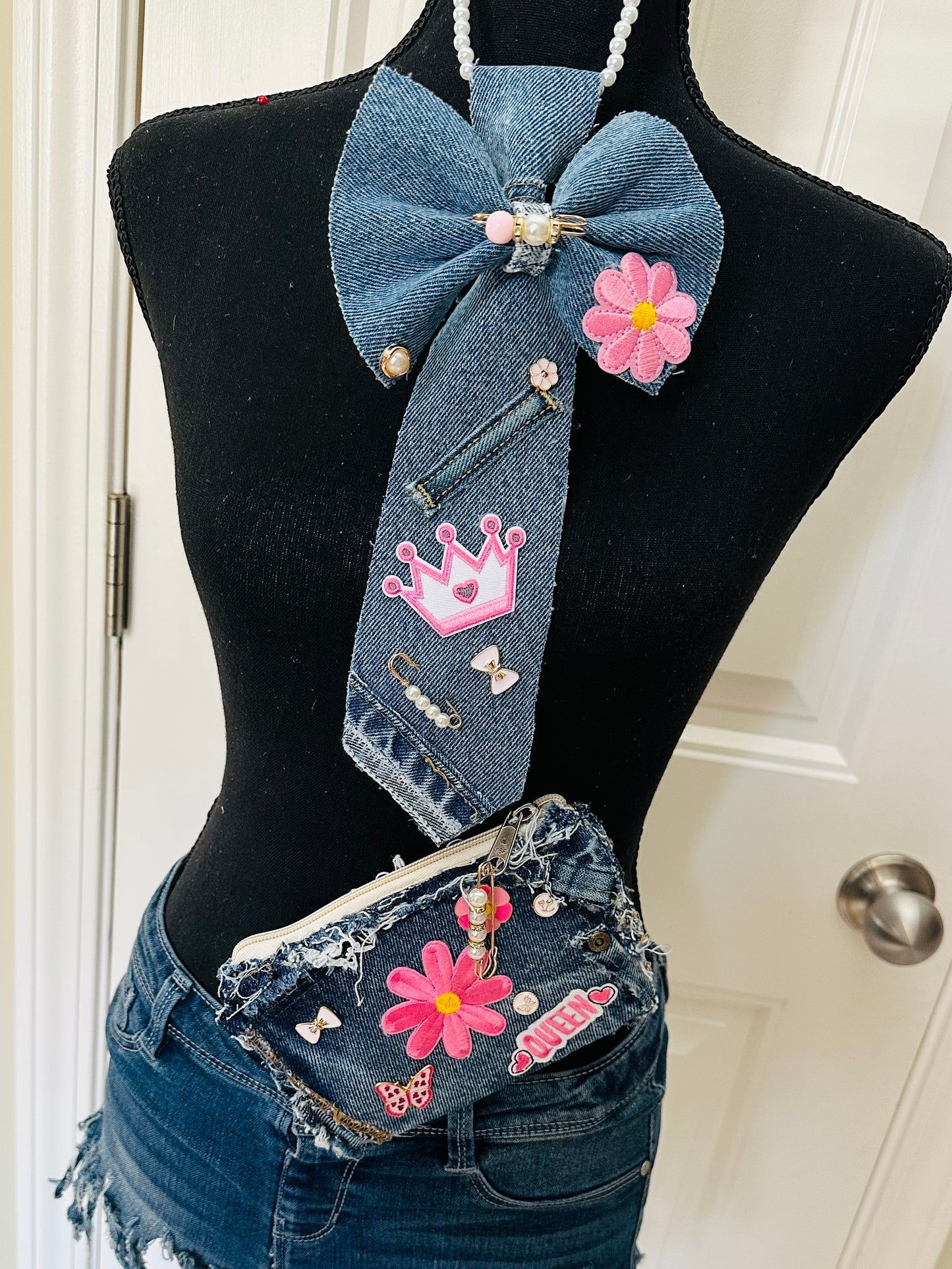 Little Miss Trendsetter Bowtie Necktie & Wristlet Set (Freestyle -  No 2 Are the Same)