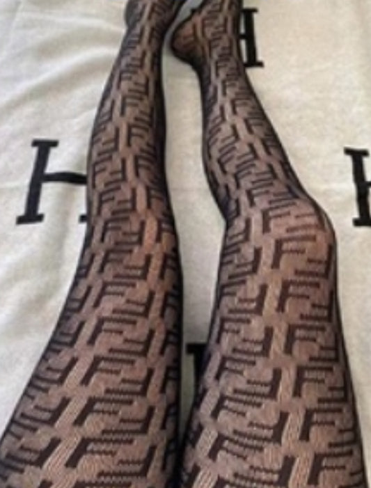 Black Fishnet FeFe Fashion Pantyhose (one size fits all)