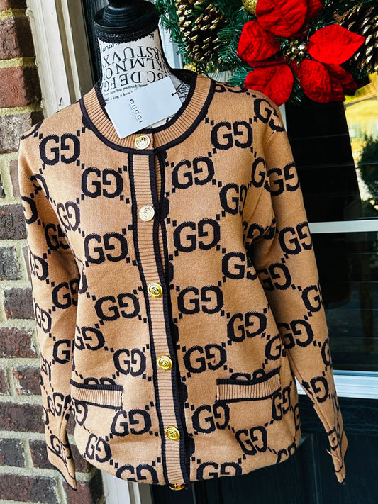Brown GiGi Cardigan Sweater (free size)