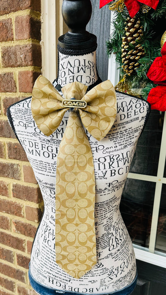 Light Brown Leather Coachella Bowtie Necktie