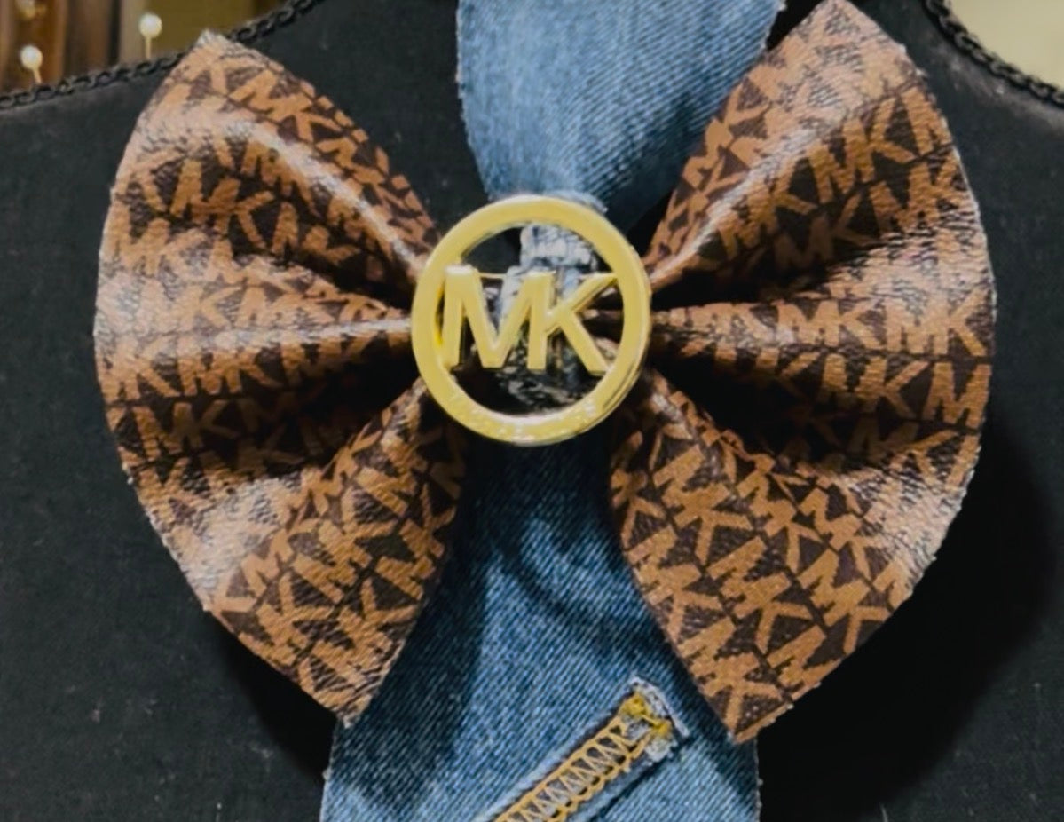 Freestyle M’Kay Leather & Distressed Denim Bowtie Necktie