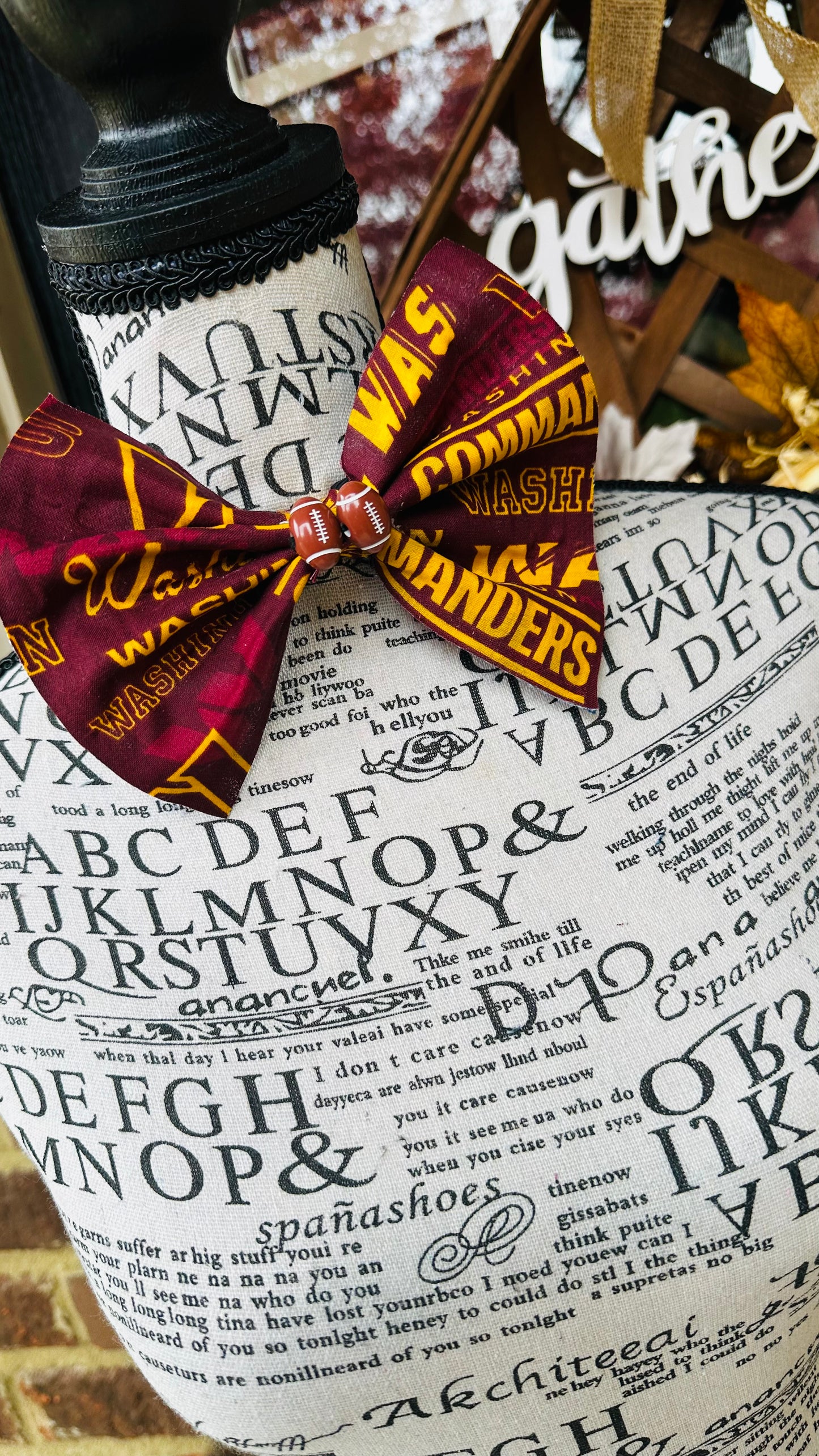 Commanders NFL Fabric & Denim Fashion Bowtie