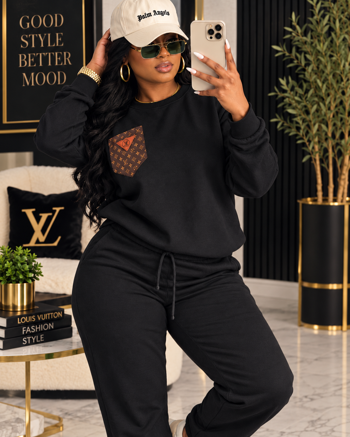 Jet Black L’Vee Jogger Set XXL
