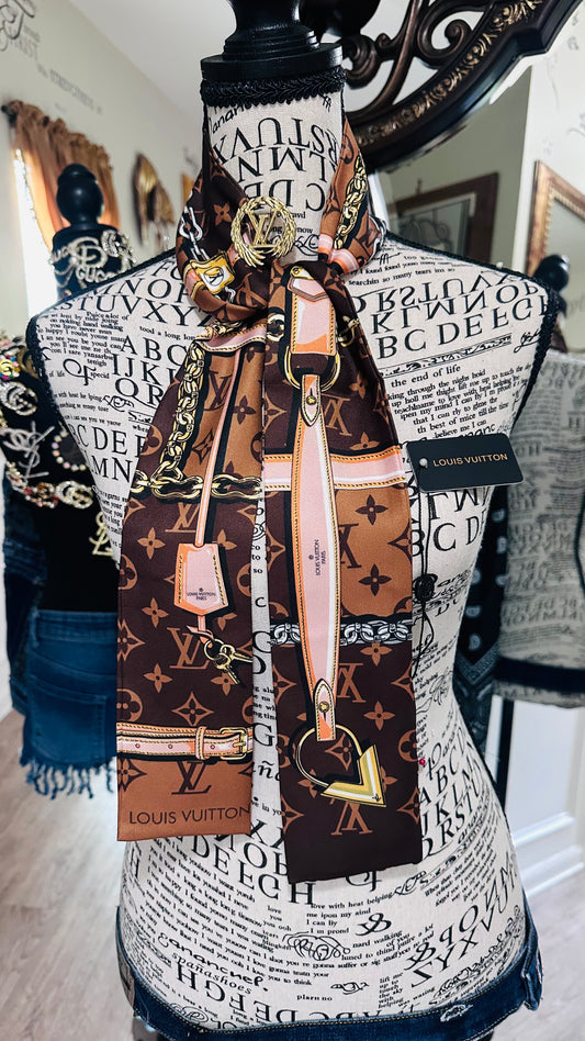 Brown Pink Fashion Scarf