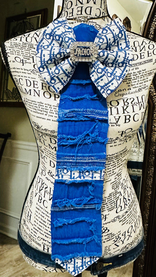Blue Royal Diora Denim Bowtie Necktie
