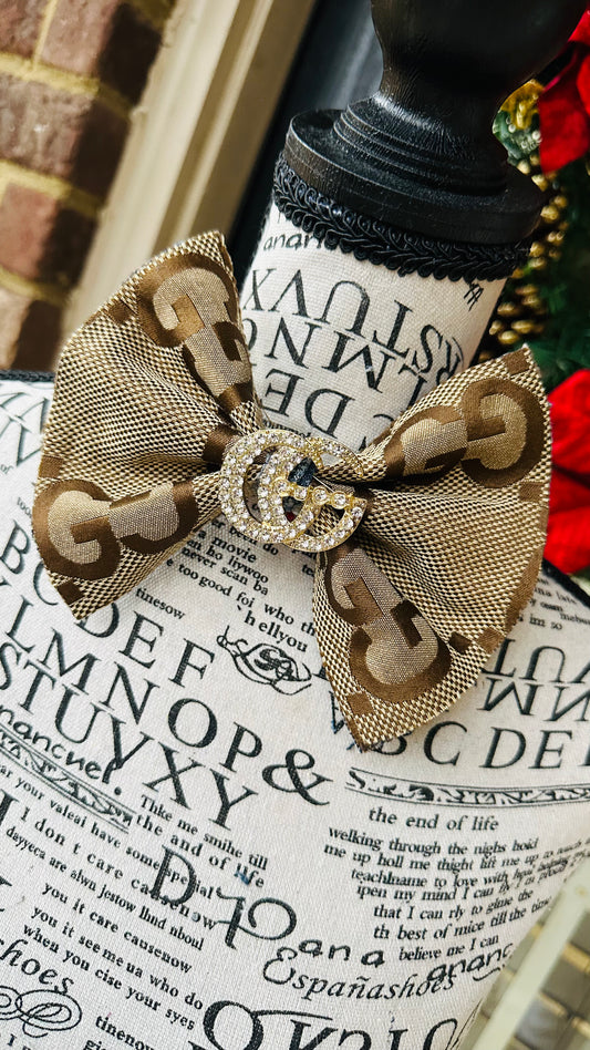 Brown GiGi Bowtie With Center Brooch