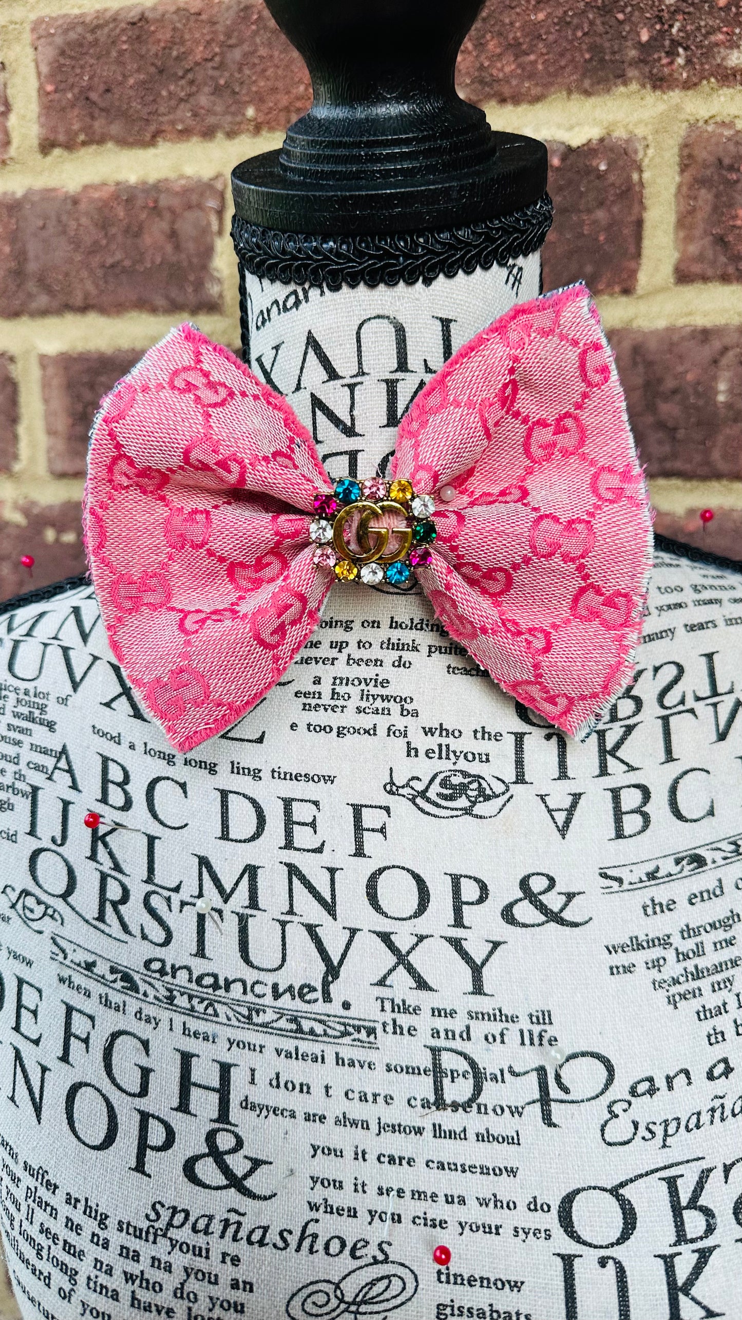 Pinky G Denim Bow tie