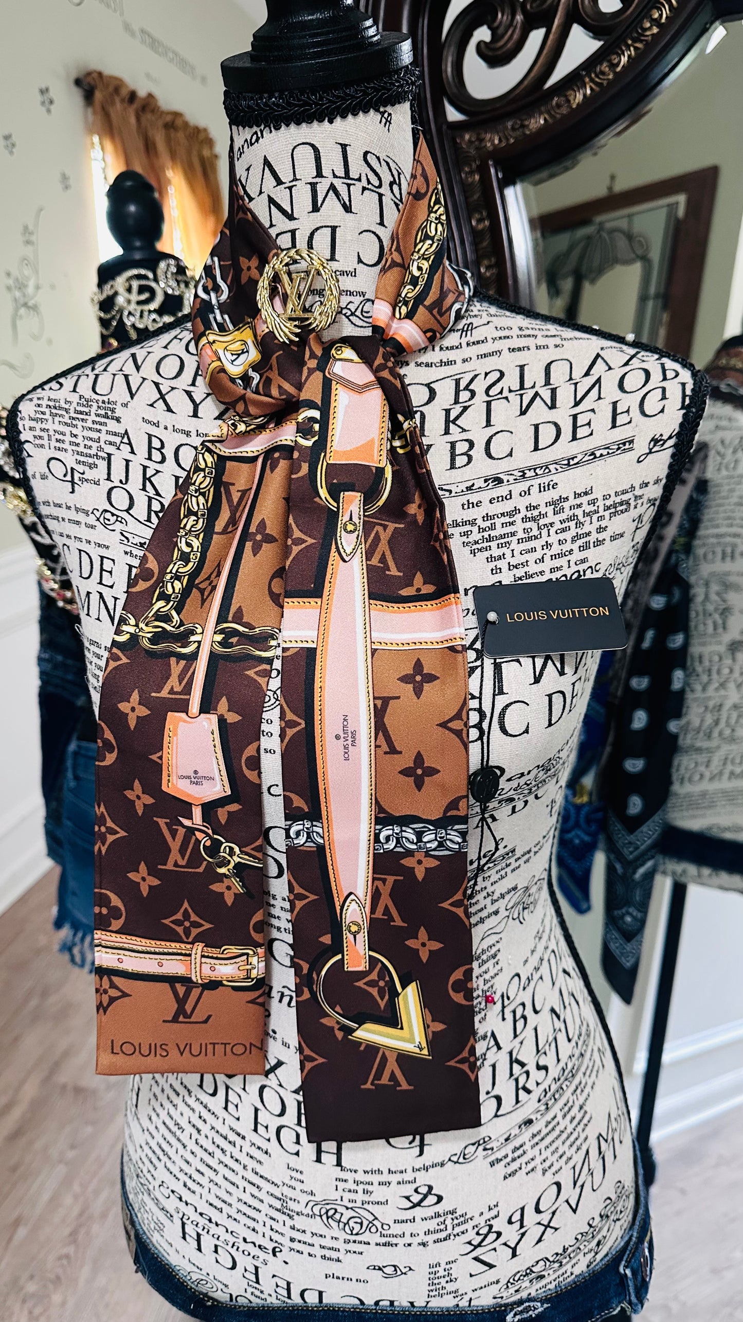 Brown Pink Fashion Scarf