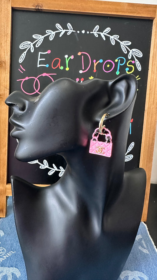 Pink Purse Earrings