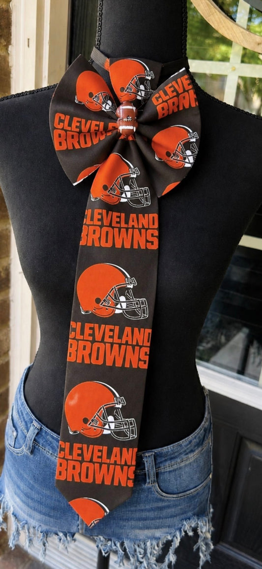 Cleveland Browns Cotton & Denim Bowtie Necktie