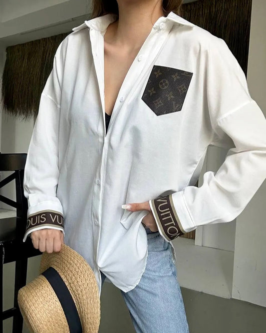 White LaVonta Collar Blouse XL