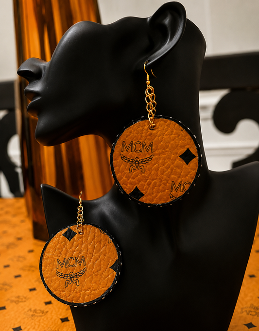 Cognac MCM Medallion Earrings