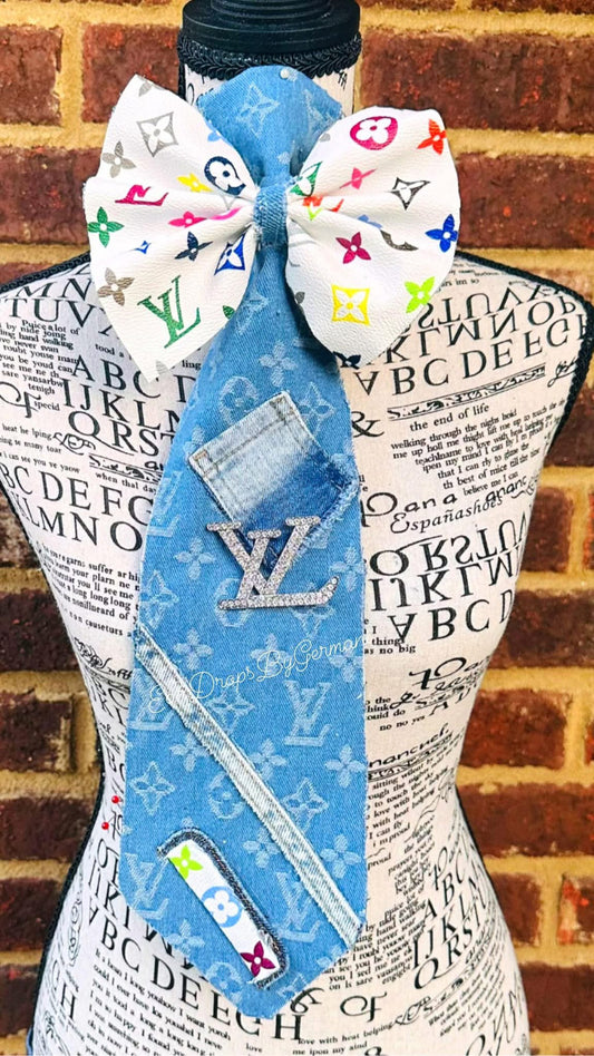 Colorful Bow Denim Necktie