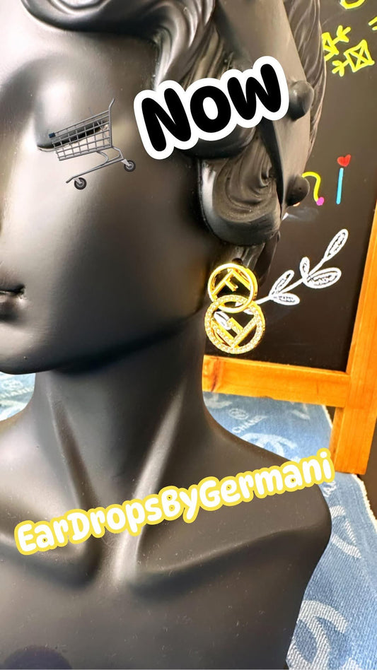 Double Circle Fashion Gold Earrings