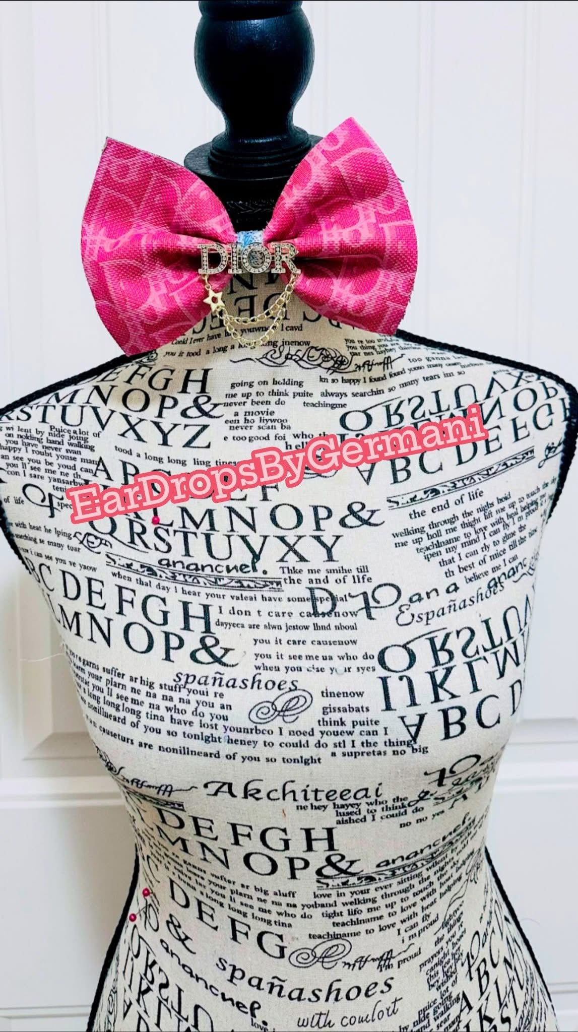 Pinky D Denim BowTie with Brooch