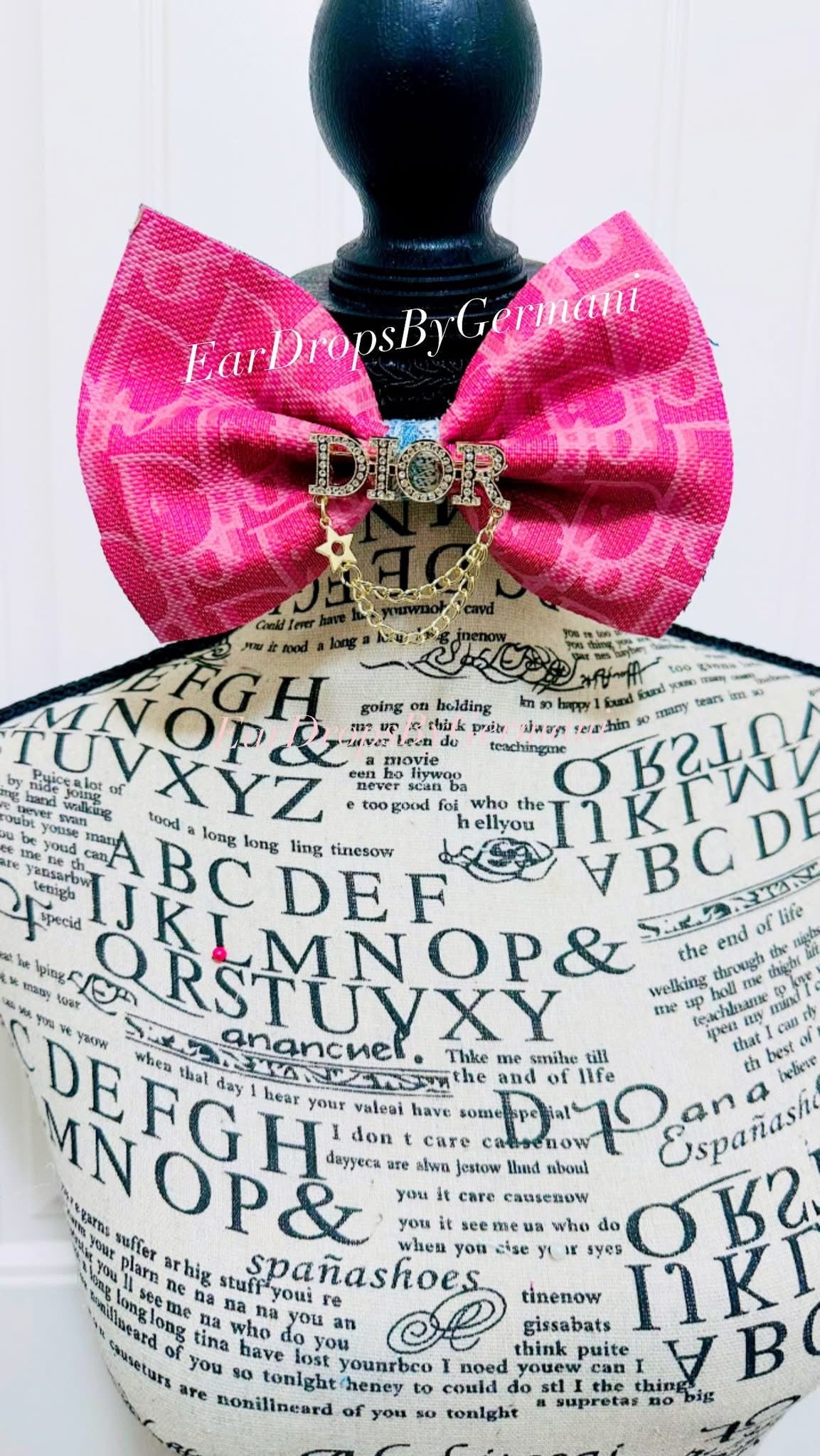 Pinky D Denim BowTie with Brooch