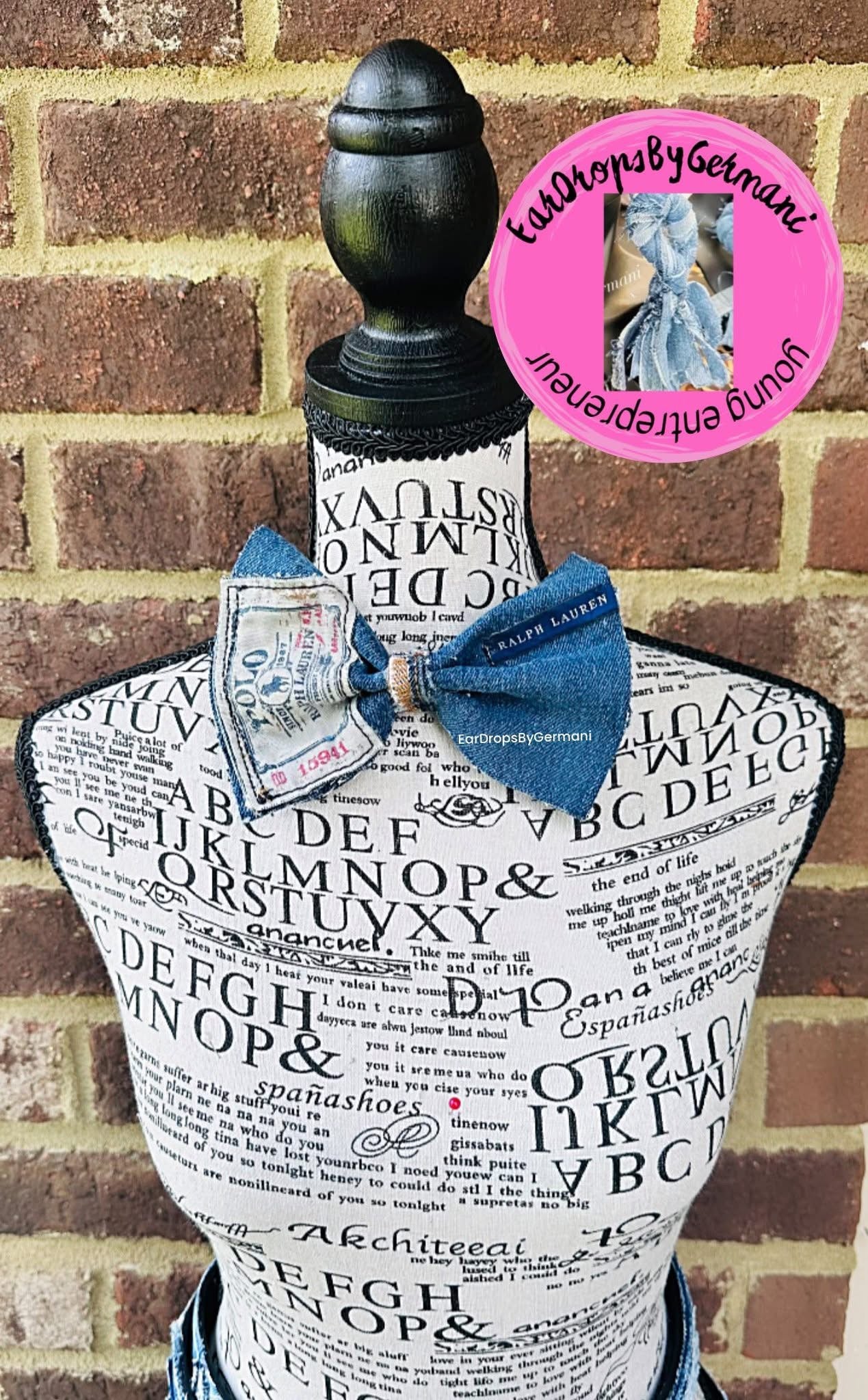 Polir Denim Bow tie