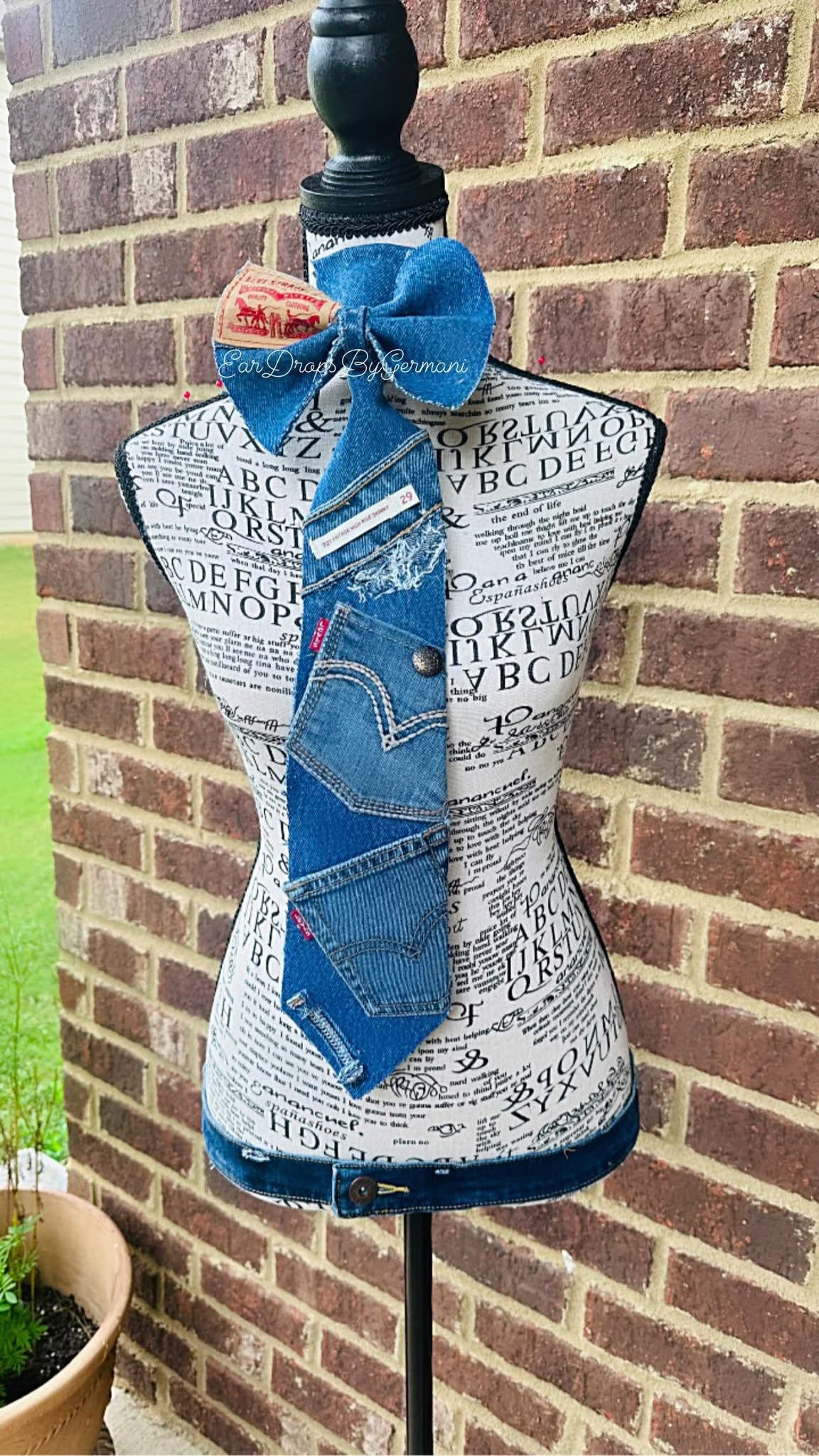 Distressed Denim Necktie