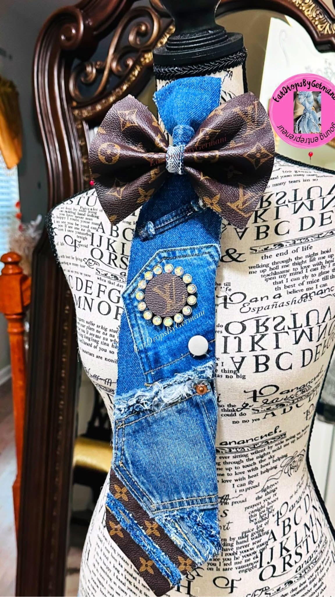 Chocolate Caramel Bow Neckie