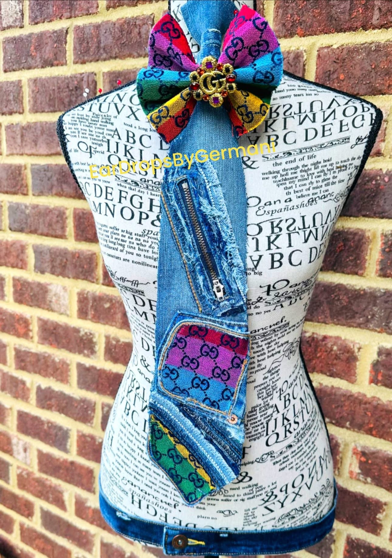 Upcycled Girly Gurl Multicolor Bowtie Necktie