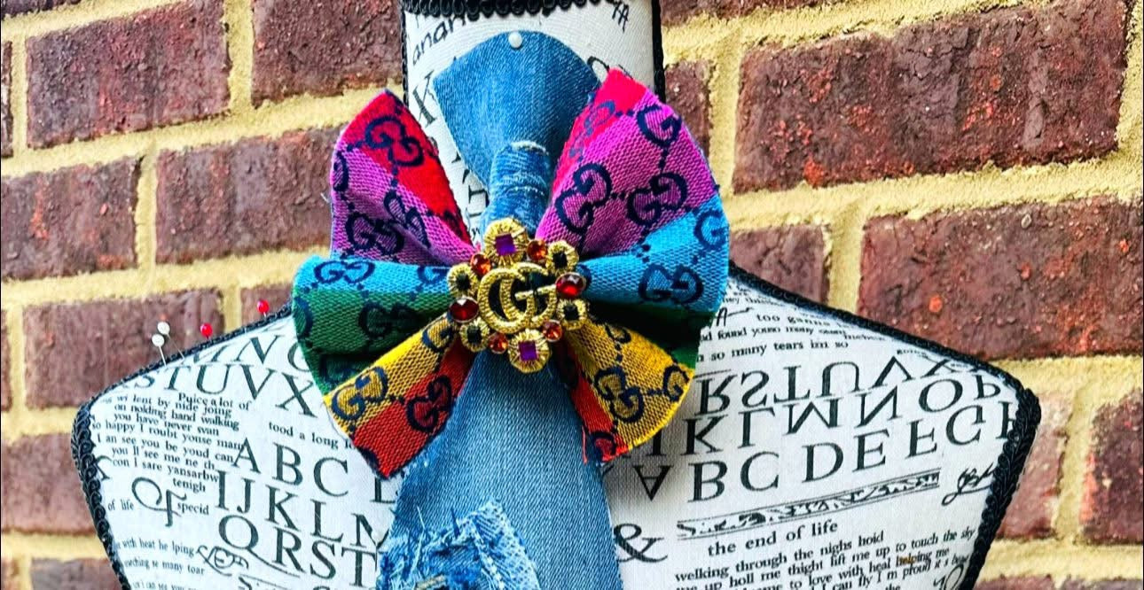 Upcycled Girly Gurl Multicolor Bowtie Necktie
