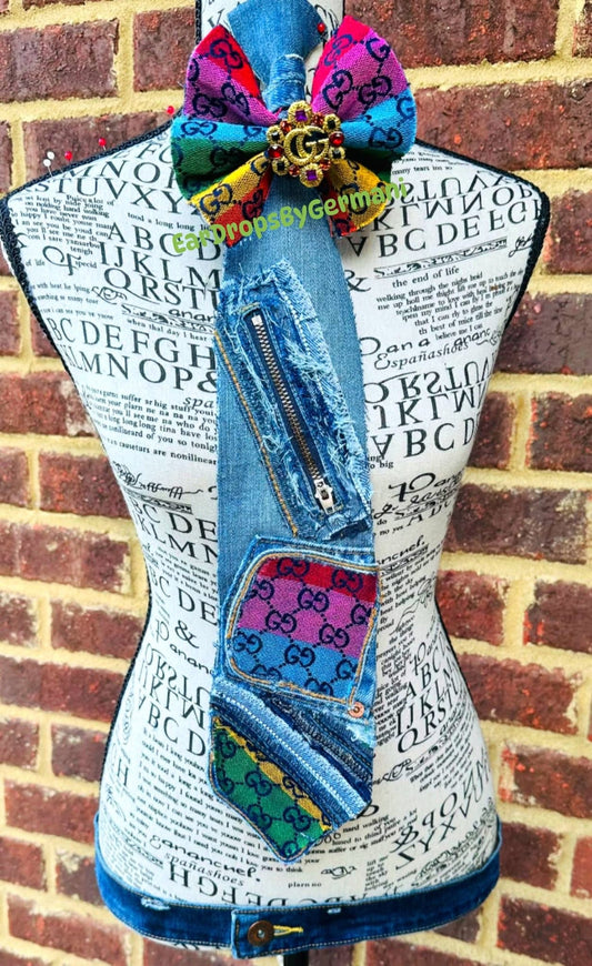 Upcycled Girly Gurl Multicolor Bowtie Necktie