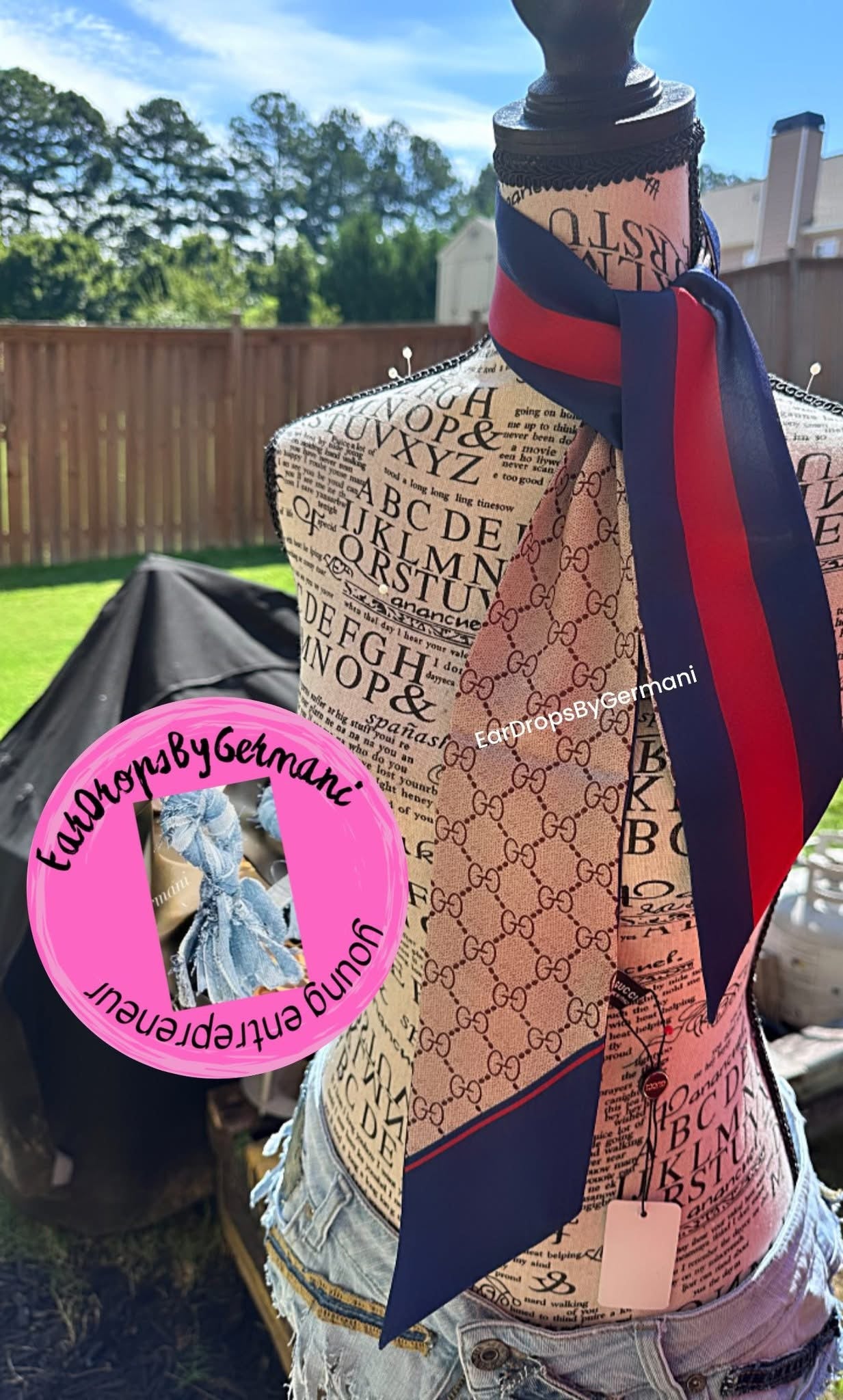 Red Blue Fashion Satan Silk Scarf
