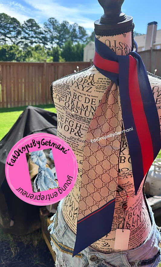 Red Blue Fashion Satan Silk Scarf