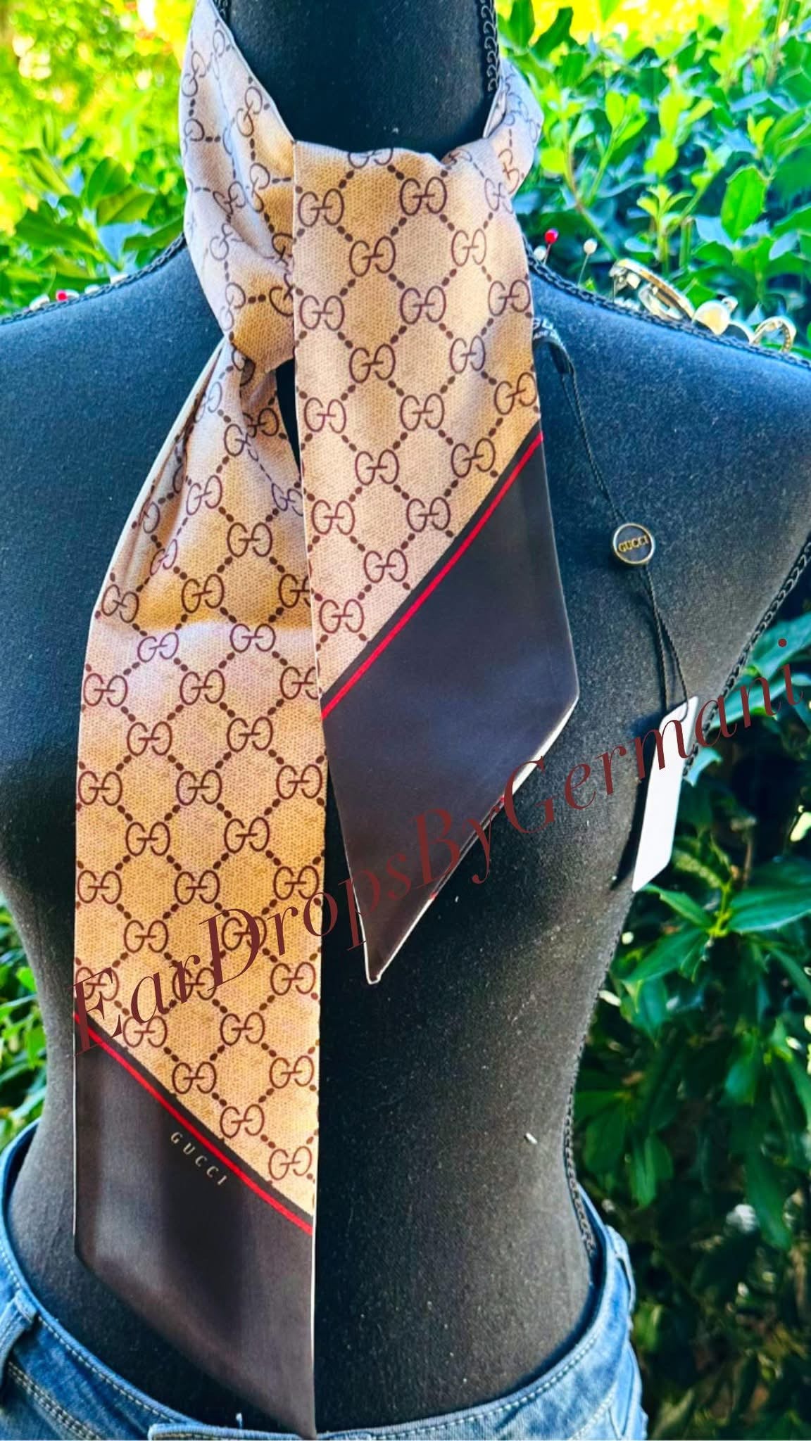 Brown Black Fashion Silk Scarf