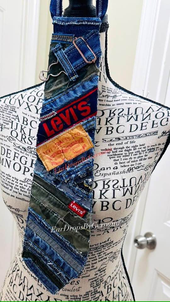 Levie Denim Necktie Necklace