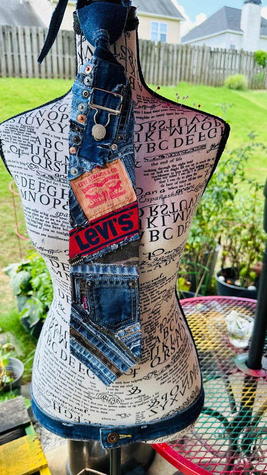 Levie Denim Necktie Necklace