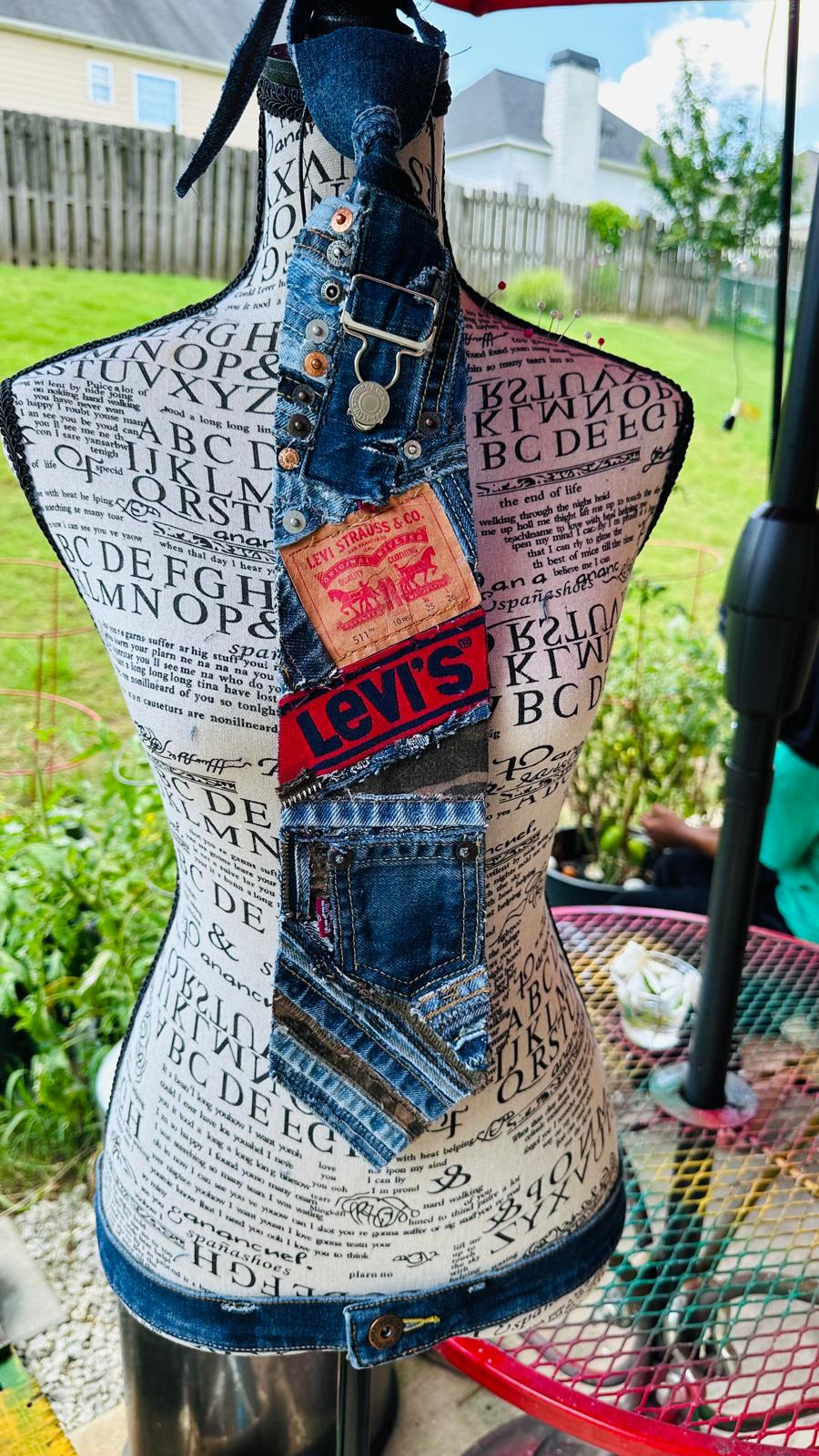 Levie Denim Necktie Necklace