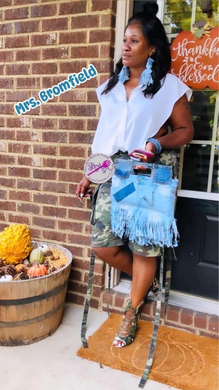 Denim Key Loop Fringe Tassel Drops