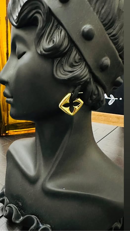Gold X Hoop Earrings