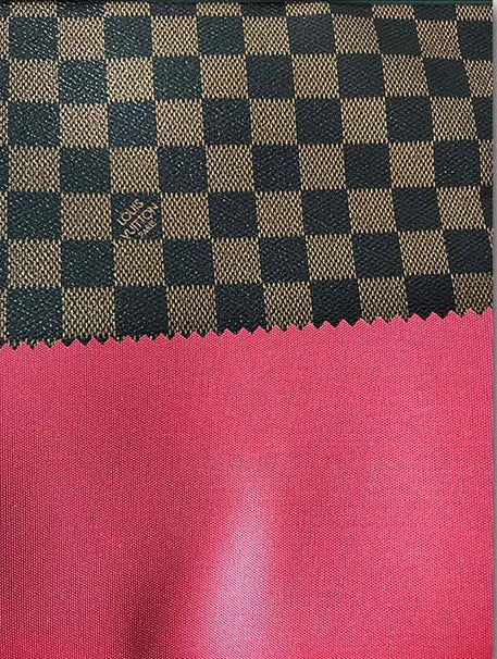 Brown L'Vee vinyl Damier check pattern